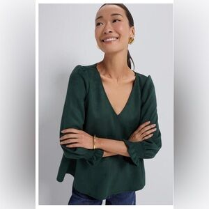 Tuckernuck Malachite Suede Easton Blouse - Size XS